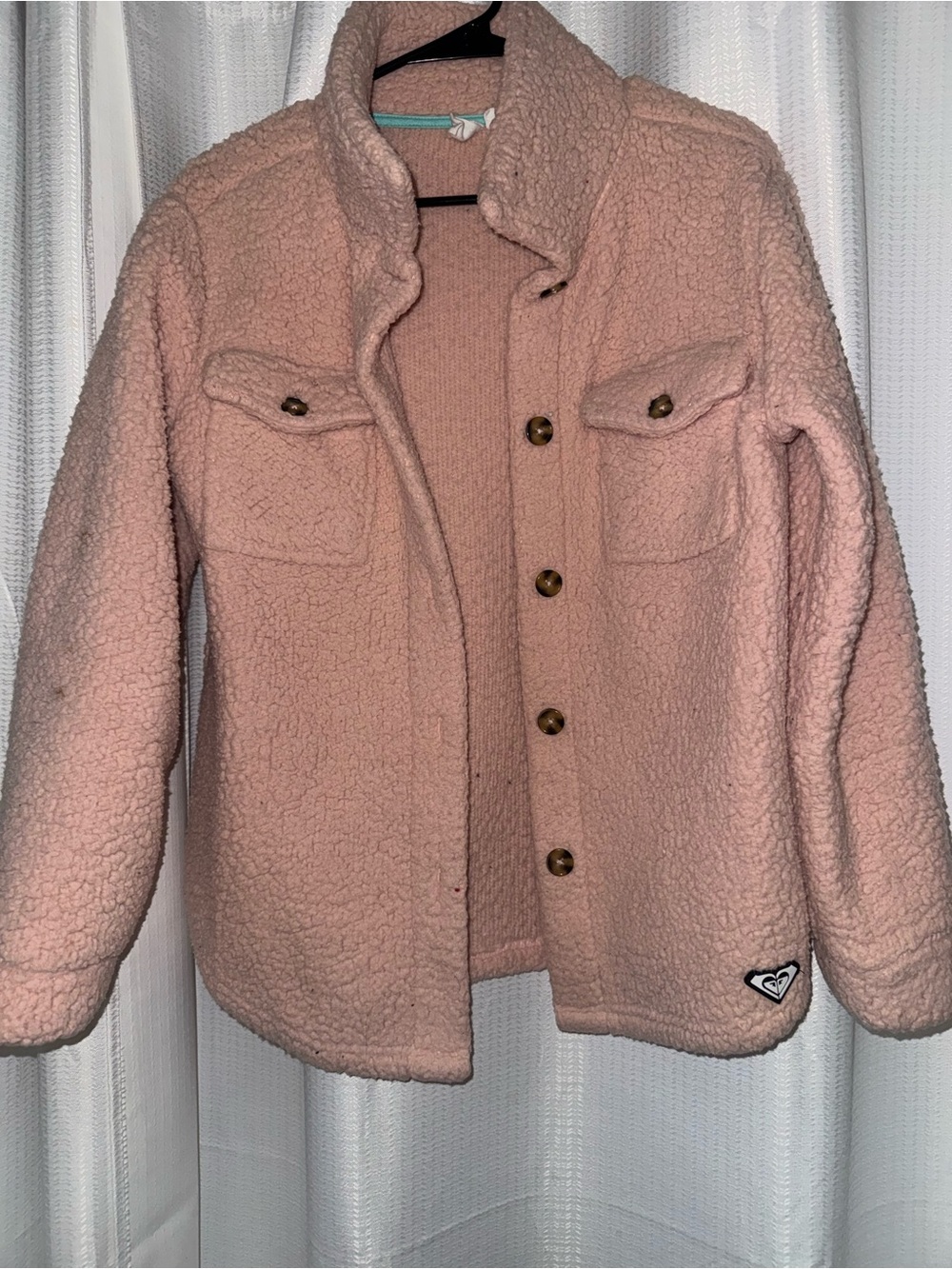 Pink Teddy Sherpa Button-Up Jacket